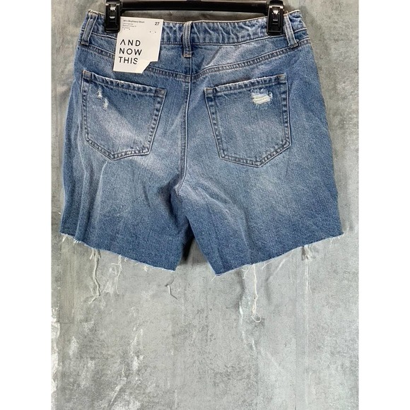 And Now This Women's Augie Distressed Ultra High-Rise 90's Boyfriend Shorts SZ27 - Picture 2 of 10